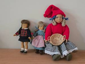 Lot of (3) Dolls - Danish Porcelain Doll, American Girl Dolls (x2)