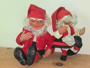Lot of (2) Vintage Arne Hasle Askim Nonge Christmas Gnomes (Norway)