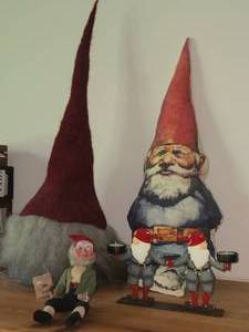 (2) Gnome Pillows, (1) Gnome Candleholder, (1) Crolly Doll (Ireland)