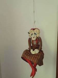 Handmade Fabric Doll on a Swing