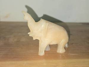 Handcarved White Onyx Elephant