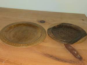 Lot of (2) Hand-turned Handcarved Decorative Plates