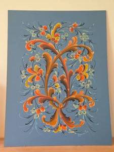 Rosemaling Painting - Signed K. Andersen 1975