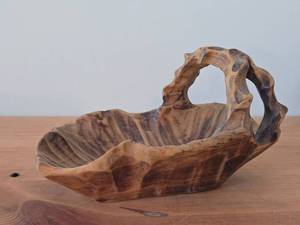 Handcarved Wooden Basket