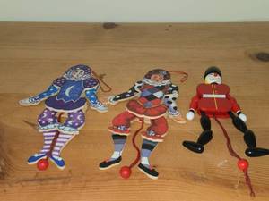 Lot of (3) Pull-String Jumping Jack Toys