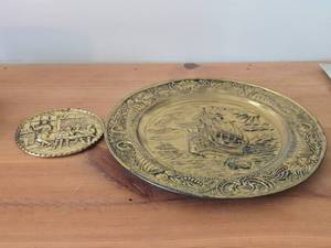 Lot of (2) Brass Wall Plates