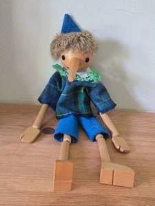 Vintage Wooden Pinocchio Marionette Puppet