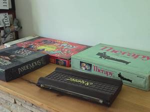 Lot of (4) Board Games - Therapy, Scrabble, Inside Moves, Mad Spy vs. Spy