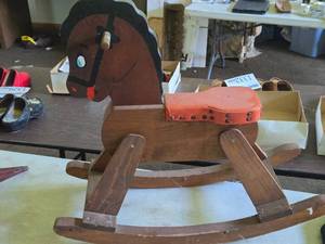 Vintage Wooden Rocking Horse