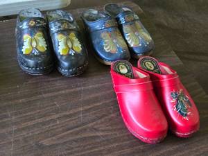 Lot of (3 Pair) Swedish Wooden Shoes  Clogs