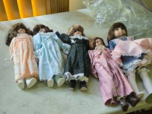 Lot of (5) Porcelain Dolls