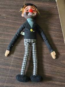 Vintage 1966 Kamar Jock Hobo Sad Clown Doll (Japan)