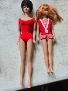 1962 Mattel Barbie Bubble Cut Doll  1963 Mattel Skipper Doll