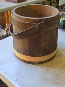 Wooden Firkin Bucket  Sugar Bucket with Handle