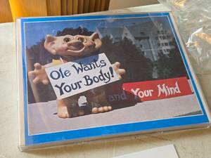 Acrylic Framed Troll Poster - Ole Wants Your Body