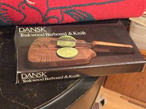 Dansk Teak Wood Barboard & Knife