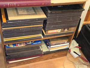 Lot of (2 Shelves) Vintage Vinyl Record Albums in Sleeves