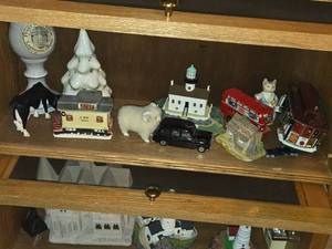 Lot of (1 Shelf) CeramicPorcelain Figures and Miniatures