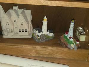 Lot of (1 Shelf of 3) Resin Collectible Replica Houses