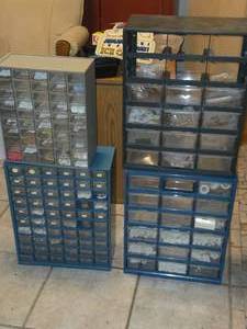 Lot of (4) Parts Organizer Cabinets