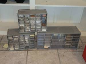 Lot of (3) Parts Organizer Cabinets