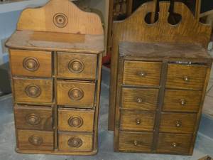 Lot of (2) Spice Cabinets 8-drawer
