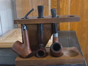 Lot of (3) Pipes with a Pipe Holder