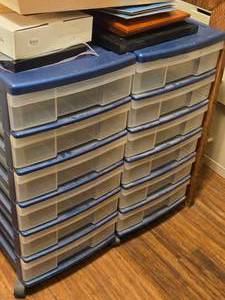 Lot of (2) 6-Drawer Rolling Storage Cabinet