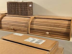 Lot of (2) Roll-Top Bread Boxes