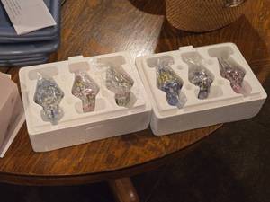 Lot of (6) Bradford Exchange Glass Ornaments with Stained Glass Design