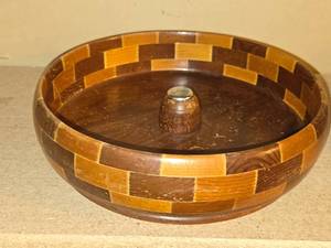 Vintage California Redwood Tree Nut Bowl