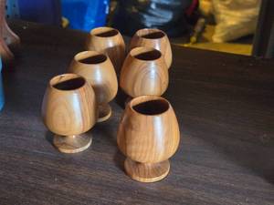 Lot of (6) Wood Goblets