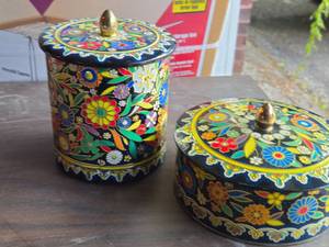 Lot of (2) Lidded Metal Containers (Holland)