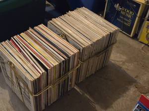 Lot of (2 Crates) Vinyl Record Albums in Sleeves