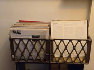 Lot of (2 Crates) Vinyl Record Albums in Sleeves