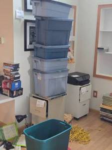 Lot of (6) Tote Bin with Lid