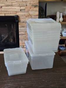 Lot of (8) Tote Bin with Lid