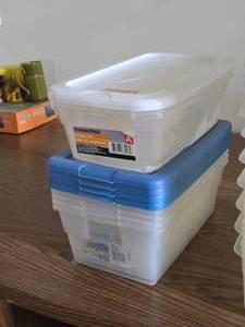 Lot of (6) Tote Bin with Lid