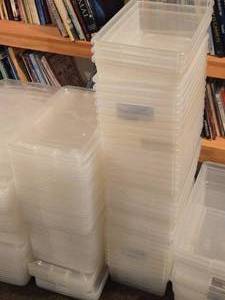 Lot of (8) Tote Bin with Lid