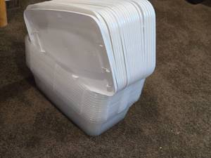 Lot of (13) Tote Bin with Lid