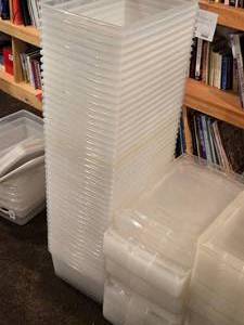 Lot of (8) Tote Bin with Lid