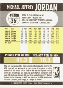 1990 Fleer Michael Jordan Basketball Card #26