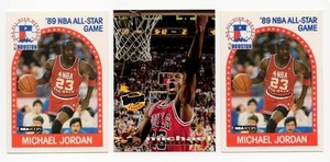 Lot Of 3 Michael Jordan Cards Including 1993-94 Stadium Club #181 Frequent Flyers and Two 1989 NBA Hoops #21 89 All-Star Game Cards