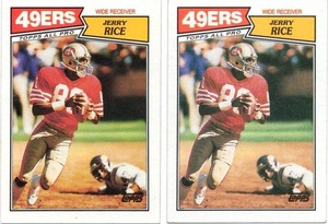 Lot Of Two 1987 Topps Jerry Rice #115 Football Cards