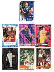 Lot Of 7 Basketball Cards Including 1989-90 Fleer Sticker #2 Akeem Olajuwon, 2024 Panini Select Stephon Castle Concourse Rookie Card #72, and More
