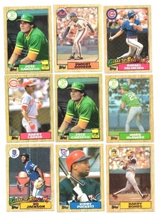 Lot Of 9 Vintage Baseball Cards Including 1987 Topps Jose Canseco #620, 1987 Topps Kirby Puckett #450, and More