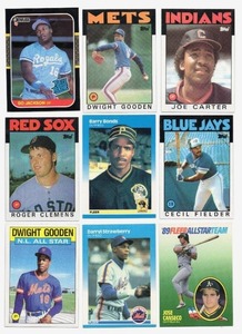 Lot Of 9 Vintage Baseball Cards Including 1987 Fleer #604 Barry Bonds Rookie Card, 1989 Fleer All-Star Team Jose Canseco #2, and More