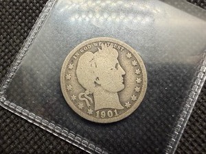 1901 O Silver Barber Quarter