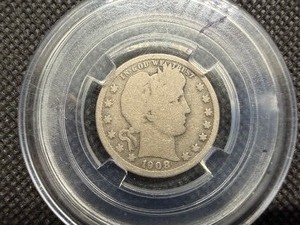 1908 S Silver Barber Quarter