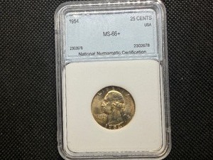1954 Silver Washinton Quarter NNC MS66